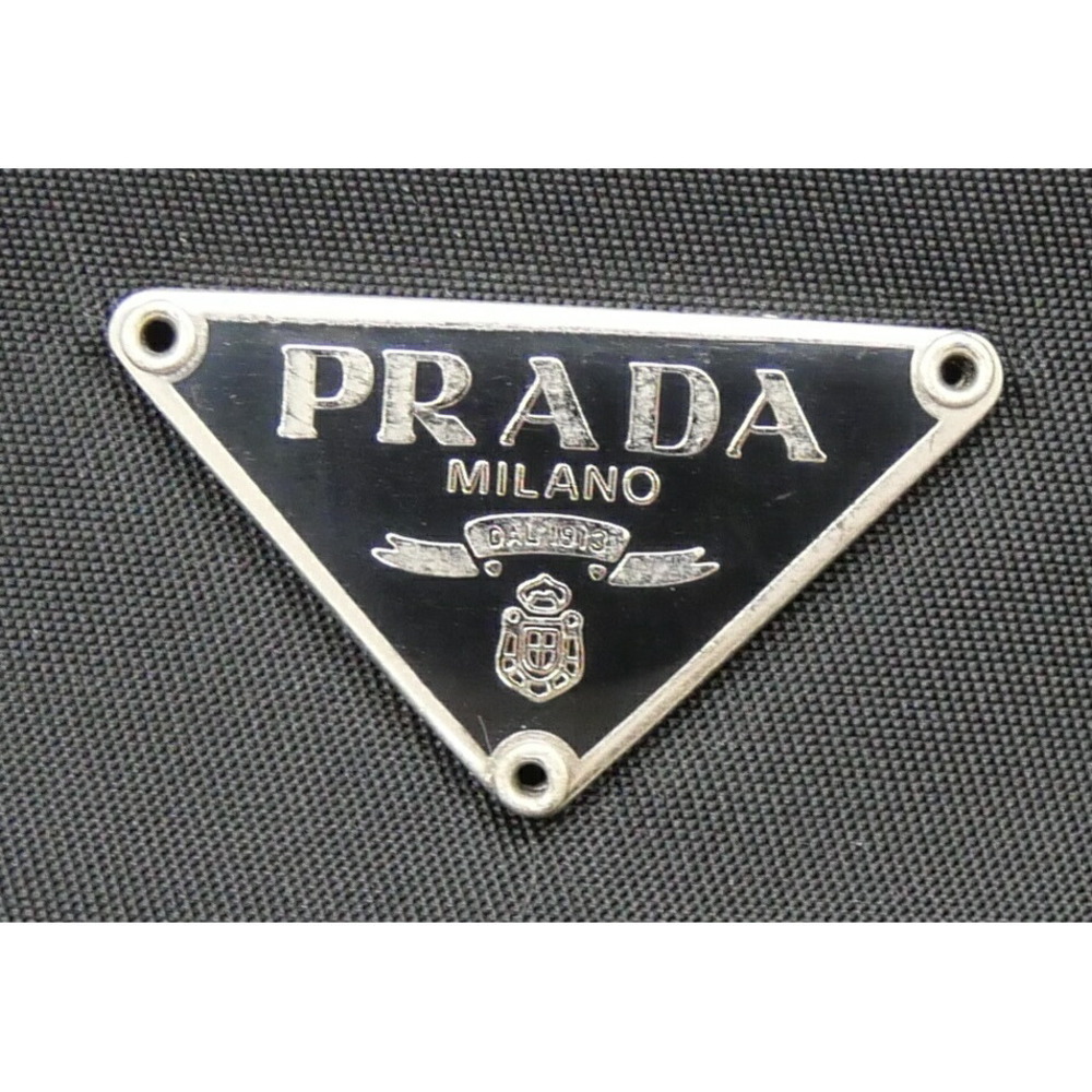 Prada Mini Pouch Triangle Logo Nylon Handbag Black - image 5